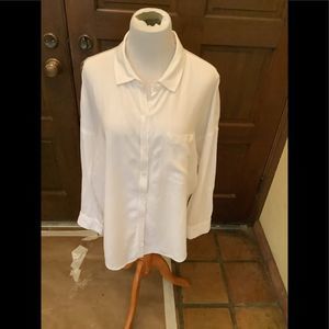 Women’s White Long Sleeve Button Down Shirt